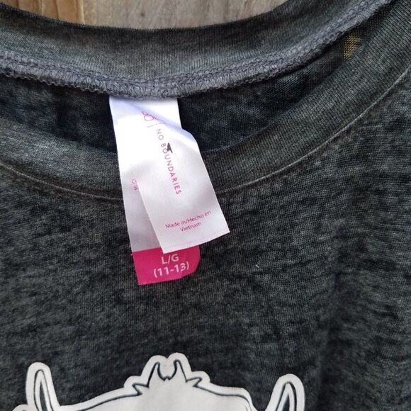 Tank Top Distressed Gray Owl Juniors Slit Open Back Large 11/13 - Picture 3 of 12